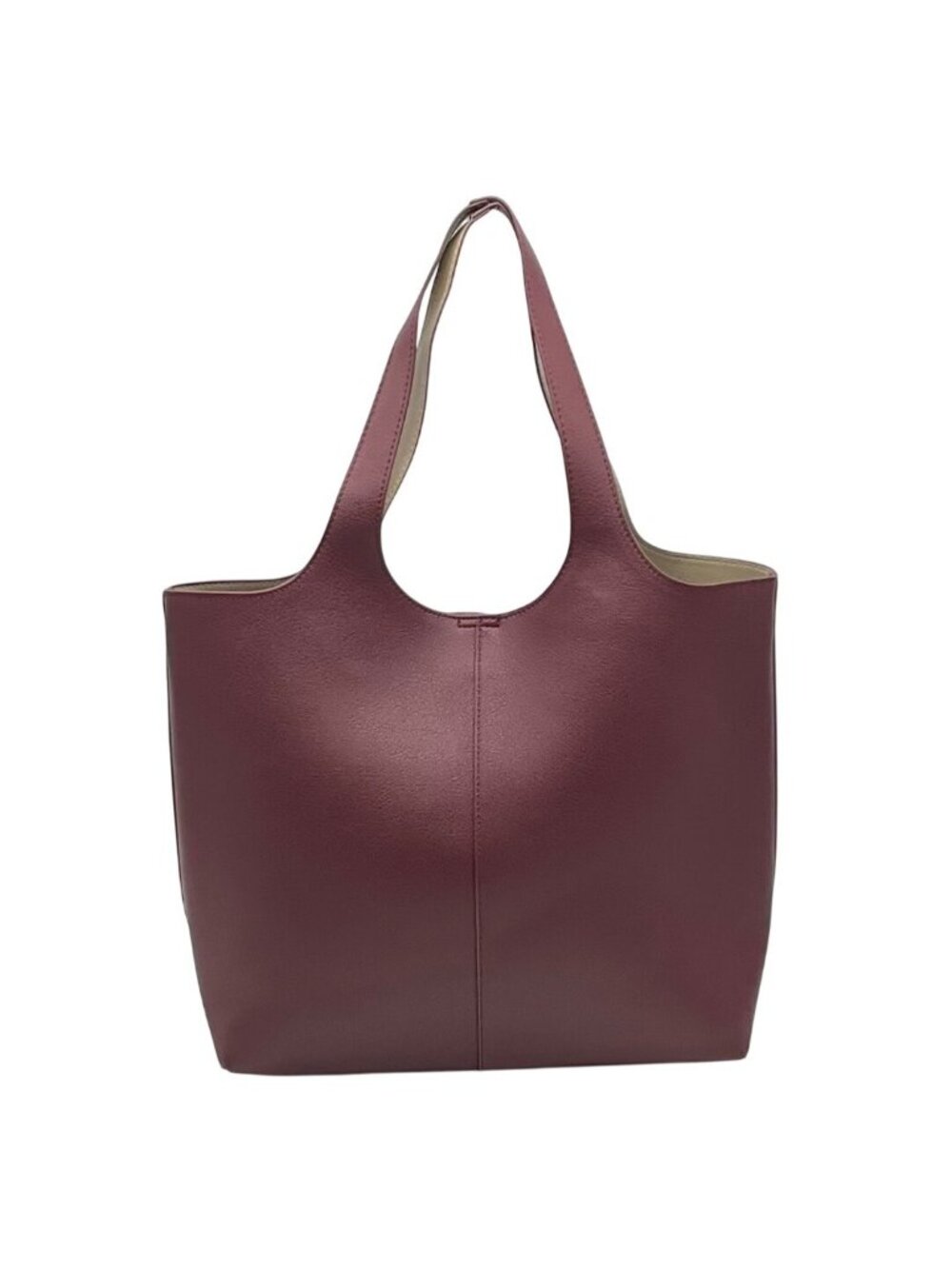 Madison West Elle Burgandy Leather Tote Bag